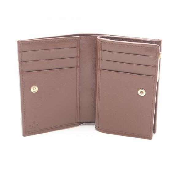 Gucci Horsebit GG Supreme Trifold Wallet Leather Beige Brown - Picture 3 of 5